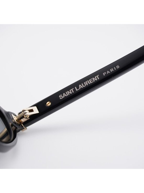 Saint Laurent SL M161 001 Sunglasses Black Oval Frame, Grey Lenses main image 10